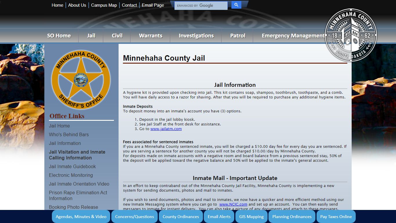 Minnehaha County, South Dakota Official Website - Jail
